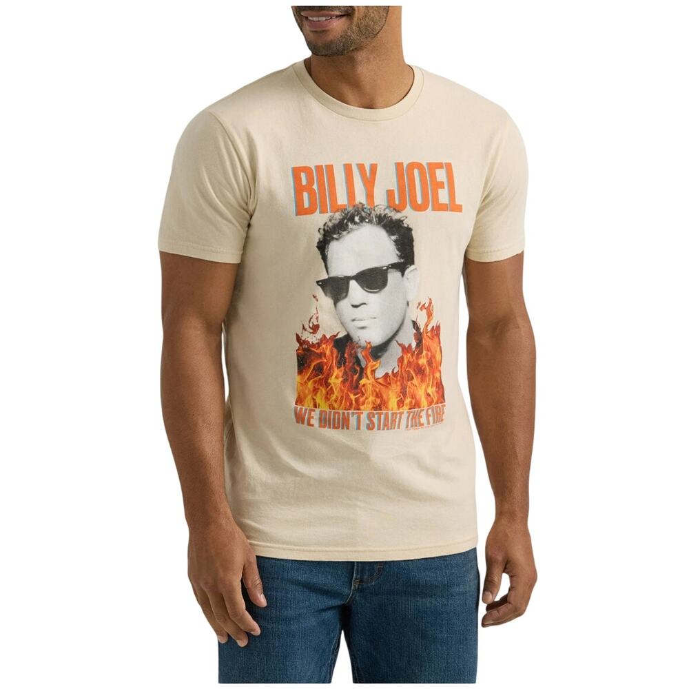 Lee Mens Billy Joel Graphic Tee Beige Retro Size XL NWT